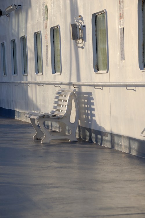 Our first morning on the ship to Germany. We felt a million miles from Riga and a million more from Scotland...